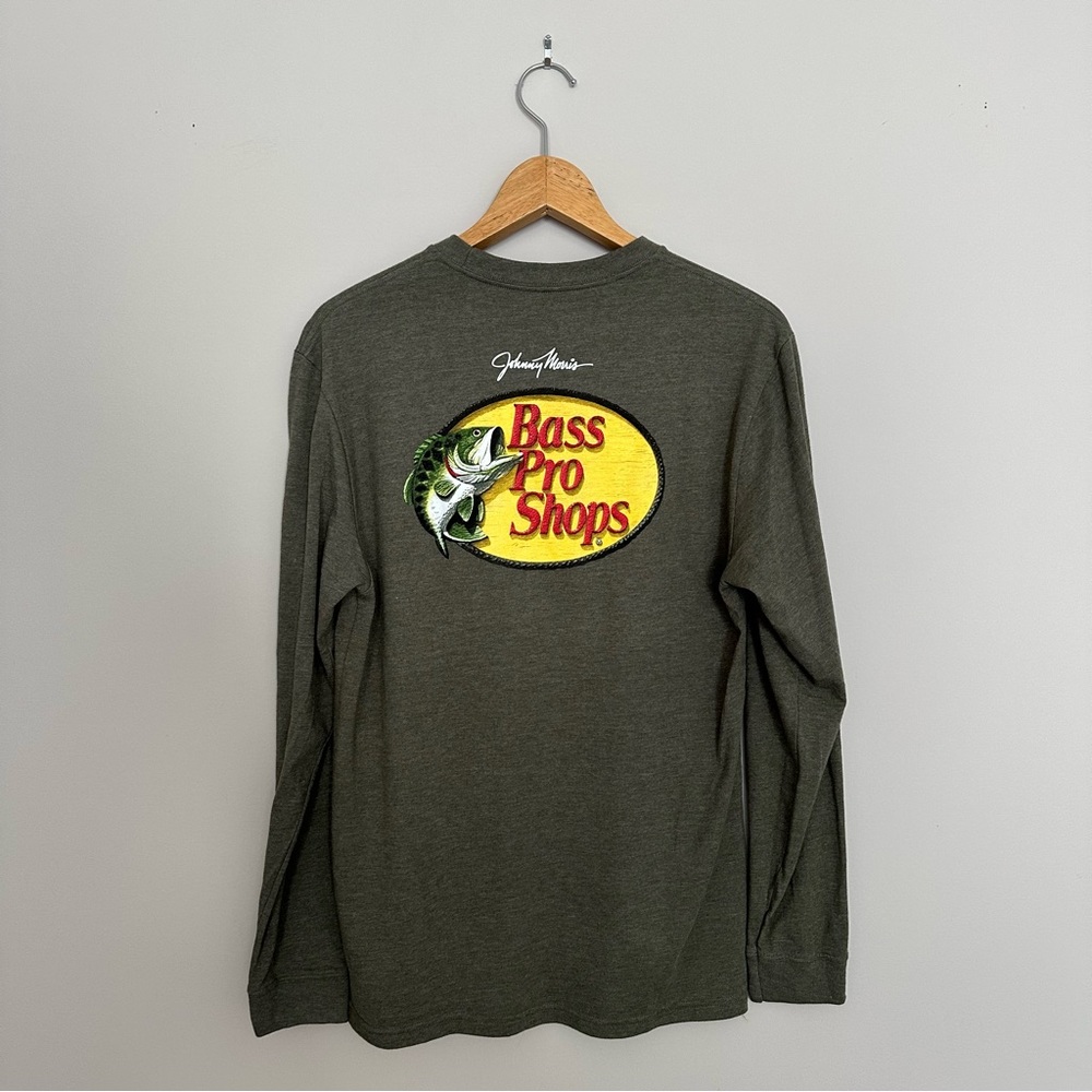 Bass Pro Shop Long Sleeve Green Logo Tee - Picture 3 of 5